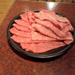 Aji tetsu - ロースと赤身のお肉。美味しかったです。