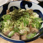 布施 細見商店 - 満足セット（焼豚丼、唐揚げ3個）