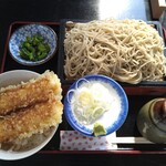 Soba Chiyaya Kaze Nobou - ミニイカ天丼+もり+蕎麦大盛り。