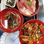 漁師直営店浜幸 - あら煮と手ごね寿司のセット