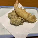 瓢 - エビと牡蠣の天ぷら