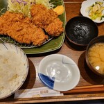 Wakou - ひれロースご飯。ヒレカツとロースカツの両方がいただけるのが良い！！