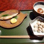すっぽん さくま - ししゃも・銀杏・味噌掛け豆腐