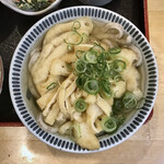 うどん 讃く - 朝定食の温かいうどん きざみあげトッピング  上から