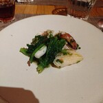 fu-fu shisen - 小柴スミイカ、菜の花、青さの炒め物