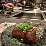 北海道焼肉 北うし - 知床和牛ヒレステーキ磯部焼き