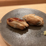 木挽町 とも樹 - 穴子のにぎり（ツメと塩）