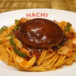 ハチ - ハンバーグナポリタン♪着皿＼(^o^)／