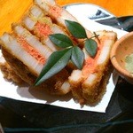 仁 - レンコン明太子チーズはさみ揚げ