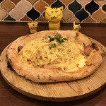 CASATIELLO - カルボナーラセット1,320円（税込）　※最初から、ピザの上に、パスタが乗っています