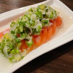 彩園 - トマトのネギまみれ（宴会時の料理）