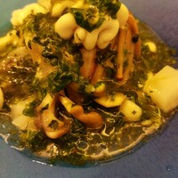 キハチ 名古屋JRセントラルタワーズ店 - 鱈と白子、茸のベーコン包み　フレッシュハーブの香り