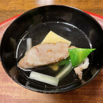 天ぷら 松 - グジと卵豆腐のお椀