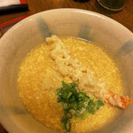 天ぷら 松 - 連れが頼んだ海老天あんかけうどん
