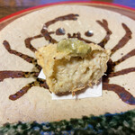 天ぷら 松 - ズワイガニと湯葉を揚げたもの