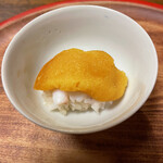 天ぷら 松 - グジとカラスミのご飯　カラスミがまろやか