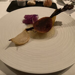 ラ・ブランシュ - ❺白カブ、黄カブのロースト、カブのソース、ゆべし