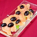 marinated salmon and olives