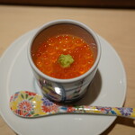 壽司 銀座 Onodera - 鮭魚卵與松葉蟹的茶碗蒸
