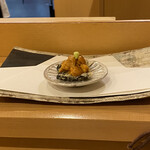 秋田 てんぷら みかわ - 海苔雲丹乗せ