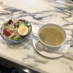東京ステーションホテル ロビーラウンジ - サラダ、スープ