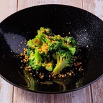 Broccoli marinated with anchovies Karasumi style