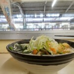 駅そば そば・うどん八起家 - そば越しの高崎駅ゼロ番線です