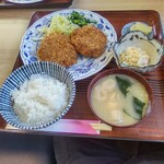 けやき - 【2022.3.14(月)】特製メンチ定食(並盛)800円