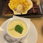 Hokkaidou Umare Washokudokoro Tonden - 帆立コーンバター、茶碗蒸し
