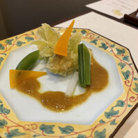 懐石 三田ばさら 別邸 - 蕗の薹のフリット　蕗味噌ソース