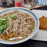 いきいきうどん - かけそば（中）＆コロッケ天