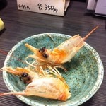 きのこ海老の頭揚げ