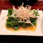 銀座 稲葉 - お漬物代わりの菜の花のお浸し