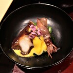 銀座 稲葉 - お造り代わりのホタルイカと蛸の黄身醤油