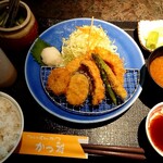 かつ雅 - 旬の野菜フライ定食(1182円＋税)