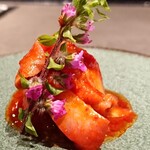 北海道焼肉 北うし - ホッキ貝と苺(あまおう)キムチ