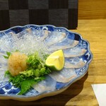 京酒房 藤かわ - ヒラメ薄造り