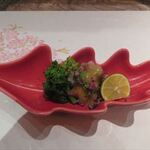 Nadaman - ホタルイカと菜花お浸しの酢味噌掛け