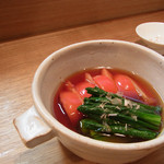 ら すとらあだ - トマトとほうれん草のお浸し（2013.1.28）
