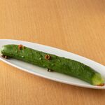 Japanese pepper scented pickled cucumber