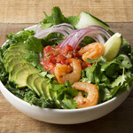 Coriander, avocado and shrimp