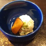 うみからそらへ - 小鉢  ポテトサラダに自家製カラスミ