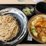 ゆで太郎 - かけそば＆ミニ海老舞茸天丼