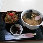 さか本 - かけそば ミニ豚丼
            