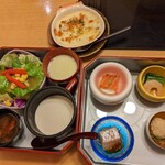 倉敷甲羅本店 - ランチの手作り豆腐季節餡かけ、レディースセットのカニ茶碗蒸し、カニグラタン