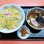 千勝亭 - 玉子ウマニ丼とミニラーメンセット