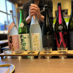 酒と和惣菜　らしく - 茨城県地酒飲み比べセットと利き酒セット(どちらも1100円)