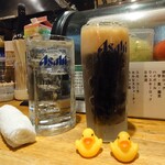 Izakaya Wakadaishou - 昔より泡が多くなった黒生ビールとチューハイ