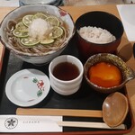 Kaoru Tsukesoba Sobana - すだち冷かけ蕎麦ととろろ飯(税込1,200円)