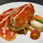 Bistro Roven - トマトソースのロールキャベツ、ライス グリーンサラダ 香味野菜のポタージュ付き